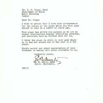 Correspondence between University of Iowa Electrical Engineering Prof. E.B. Kurtz and Dept. of Music Prof. P.G. Clapp, October 4, 1941