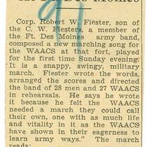 Fiester composes march for WAAC at Ft. Des Moines