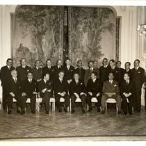 Vice president Henry A. Wallace with President Alfonso Lopez, Colombian cabinet members, and other officials, Colombia, 1943