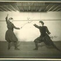 Women fencing, The University of Iowa, November 22, 1890