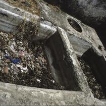 Ruins of vats and a pulp holding pit, Erandol, Maharashtra, India, 1985