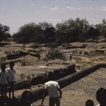 Ruins, bleaching platforms, Erandol, Maharashtra, India, 1985