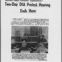 1971-02-06 Iowa City Press-Citizen article: "Two-day DIA protest hearing ends here" Page 1