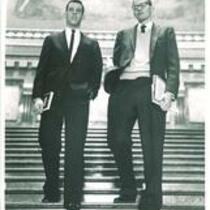 Phil Currie and Gary Gerlach at Iowa State Capitol, 1960