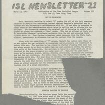 1967-03-13 ISL Newsletter no. 21: "Let us escalate!" Page 1