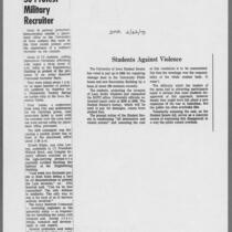 1971-02-22 Des Moines Register article: "Students against violence"