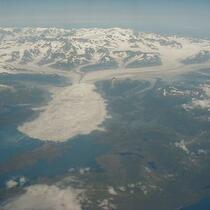 Wrangell-St. Elias from the air showing numerous glacial features 7